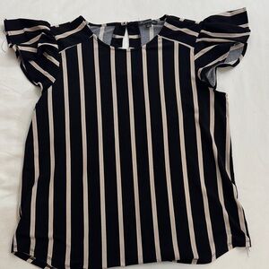 Adrianna Papell - Size M- Striped Black and Cream Women's Top